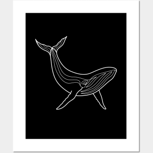 Line Art Whale Posters and Art